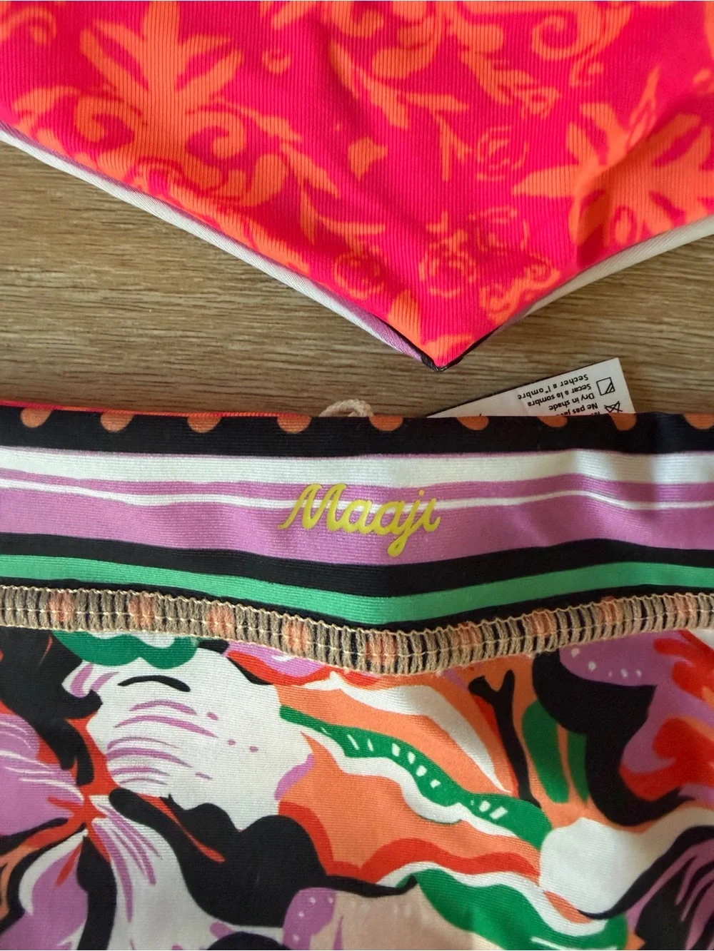 Maaji Rarity Reversible Orange & Pink Floral High-Neck Bikini Set